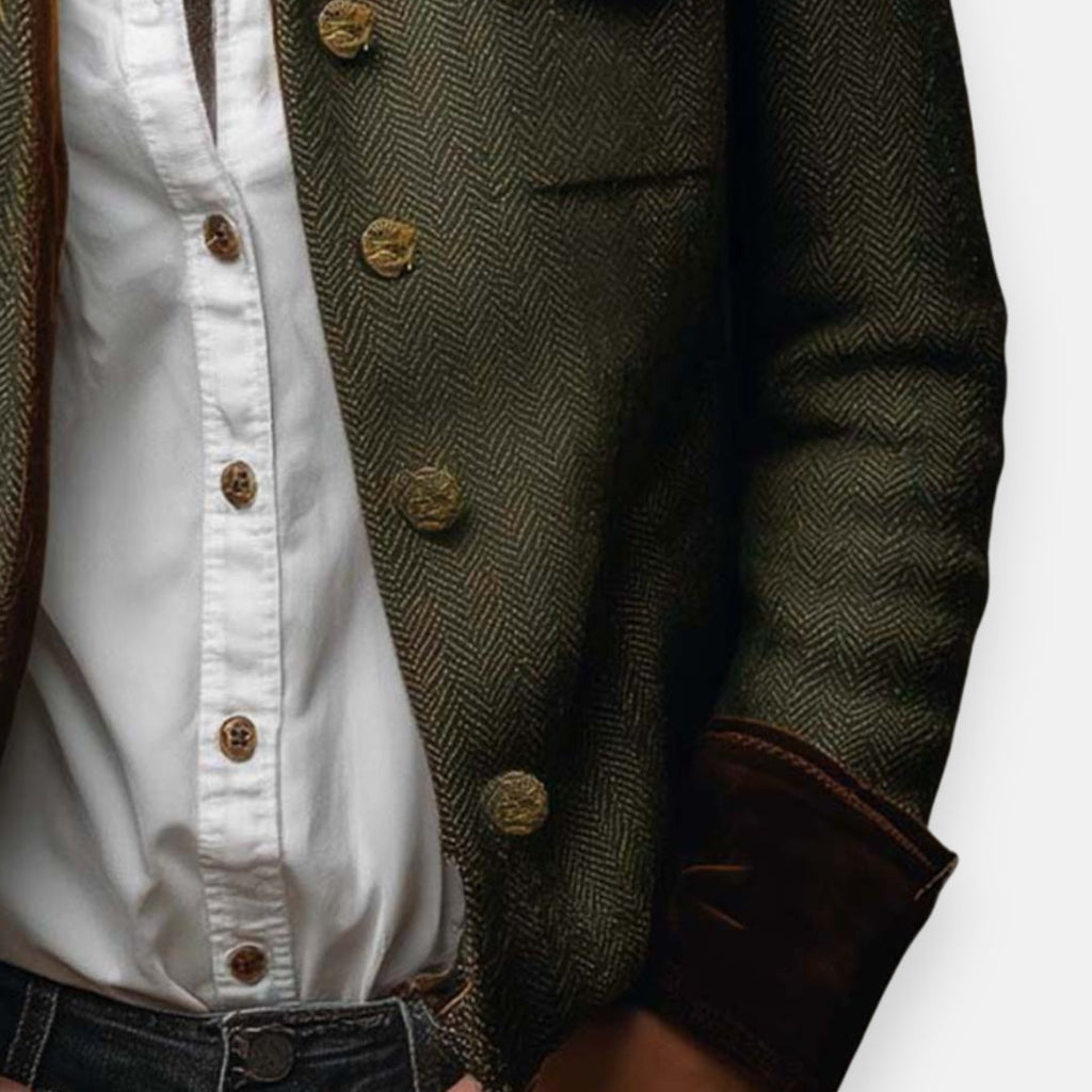 Eleanor - Chaqueta de tweed con detalles de terciopelo