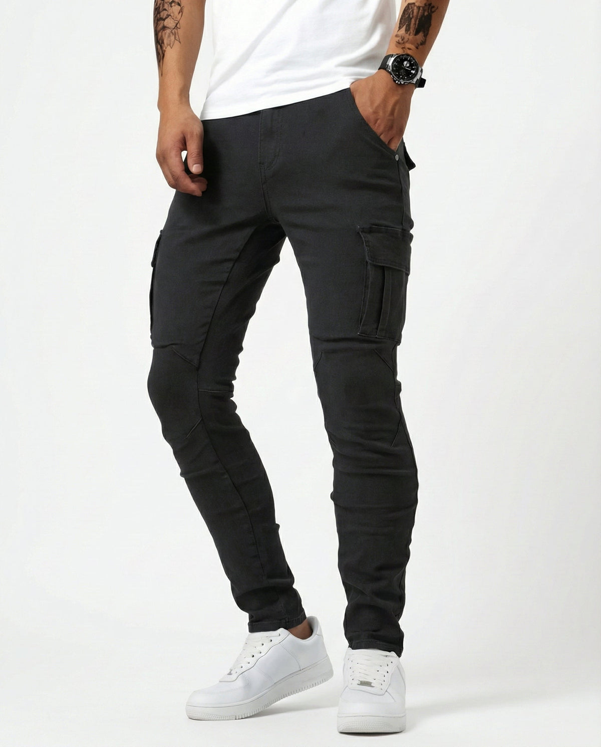 Pantalón cargo elástico