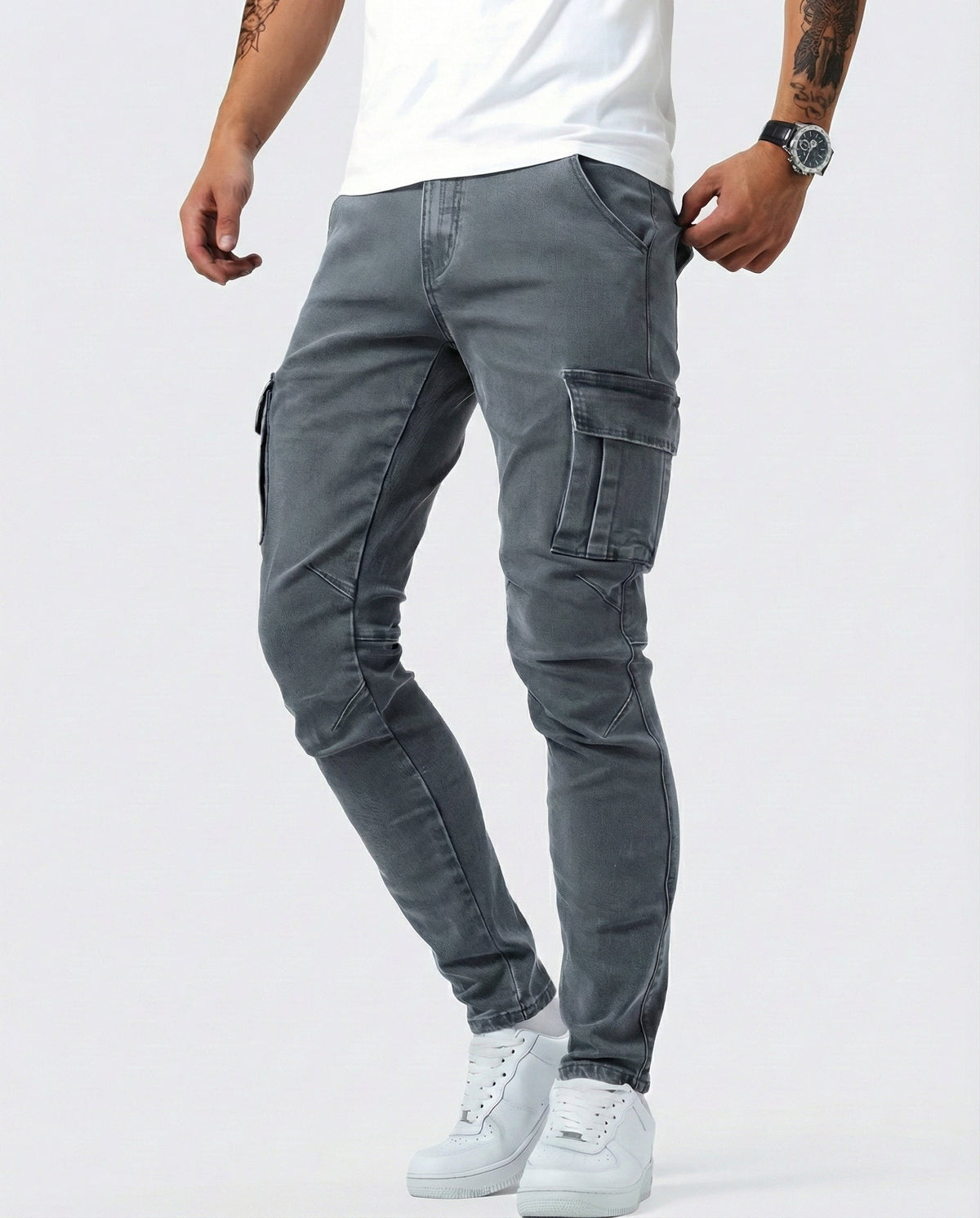 Pantalón cargo elástico