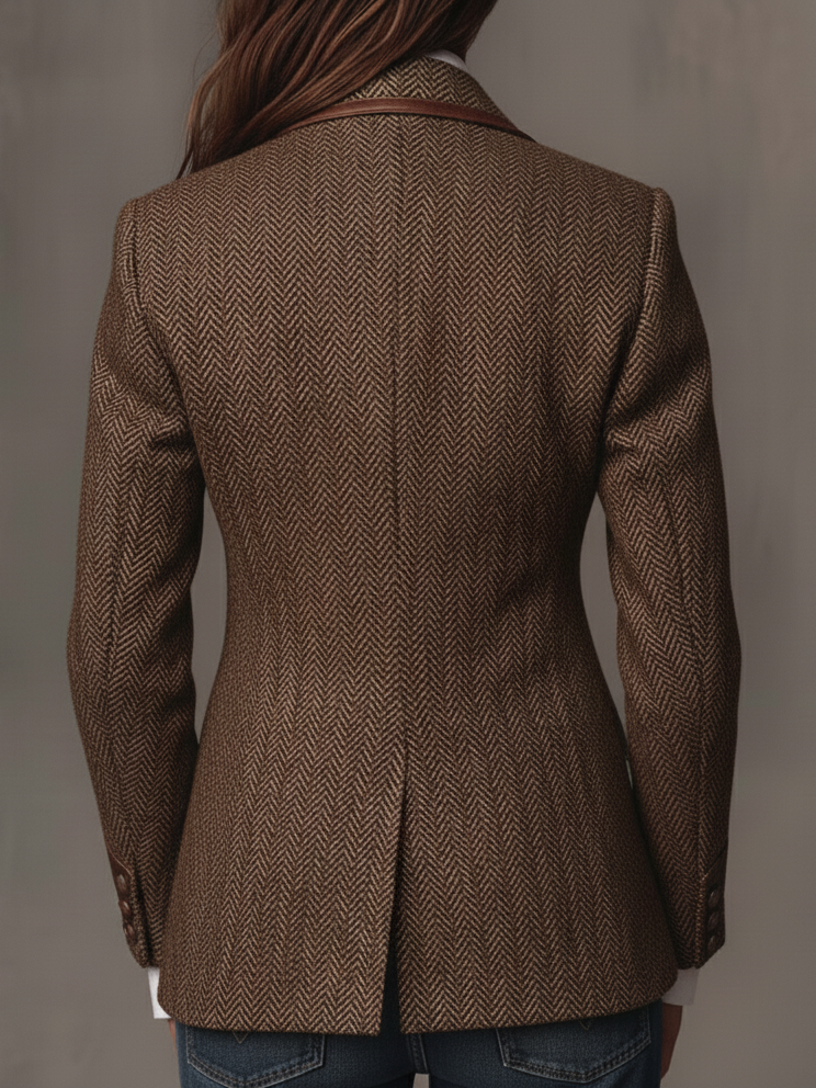 Gisela | Blazer Con Canesú Estampado De Espiga