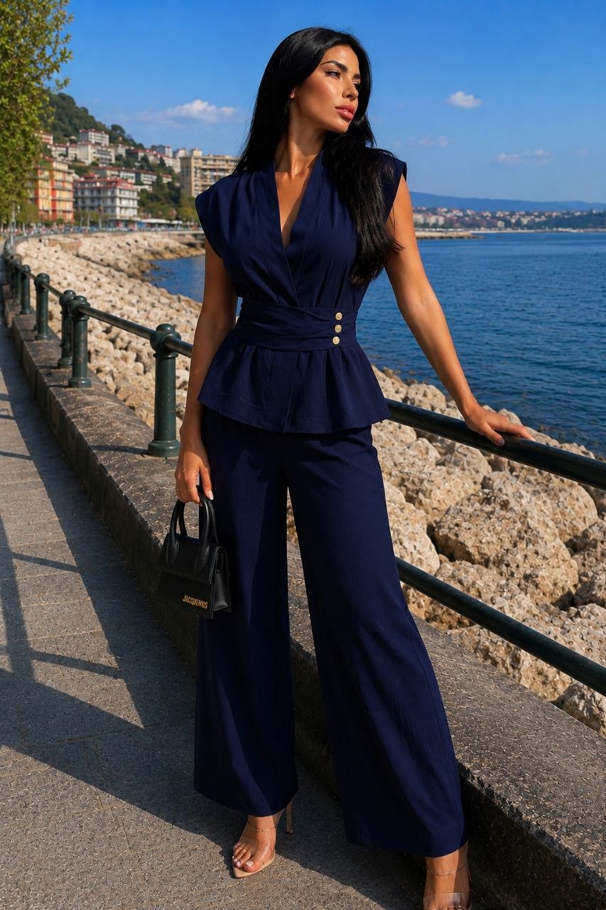 CELESTE Conjunto elegante de top y pantalón