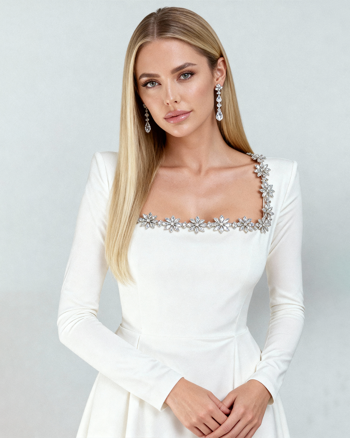 Celeste | Vestido de Terciopelo con Cristales