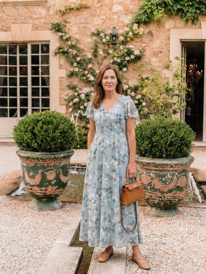 Ismeria | Vestido Maxi de Chifón Floral