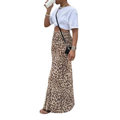 THORA™: falda midi de corte sirena con estampado de leopardo salvaje