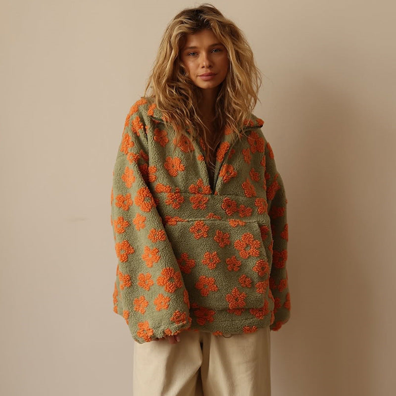Daisy | Chaqueta polar con estampado floral