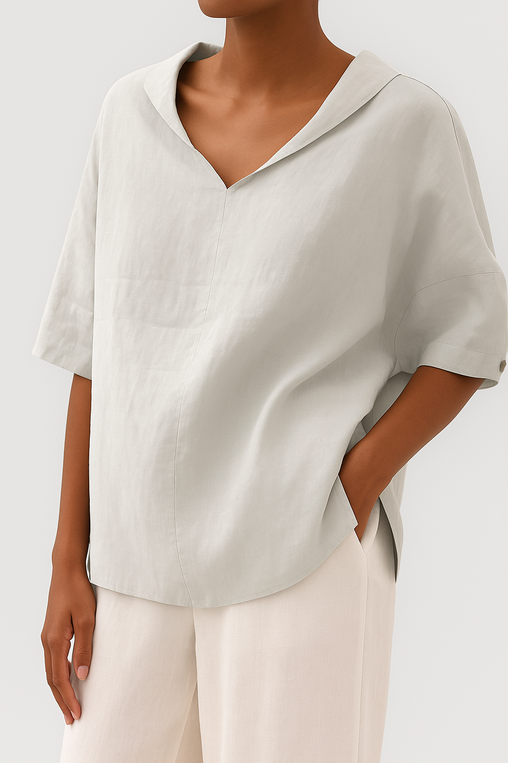 Emily - Blusa Diaria con Escote en V con Estilo