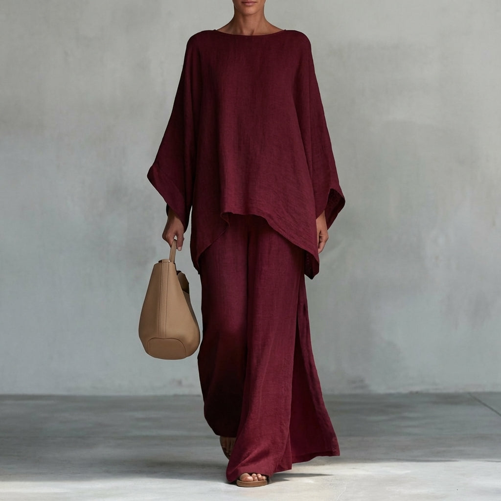 Christine | Conjunto de Dos Piezas con Manga Larga y Pantalón Ancho