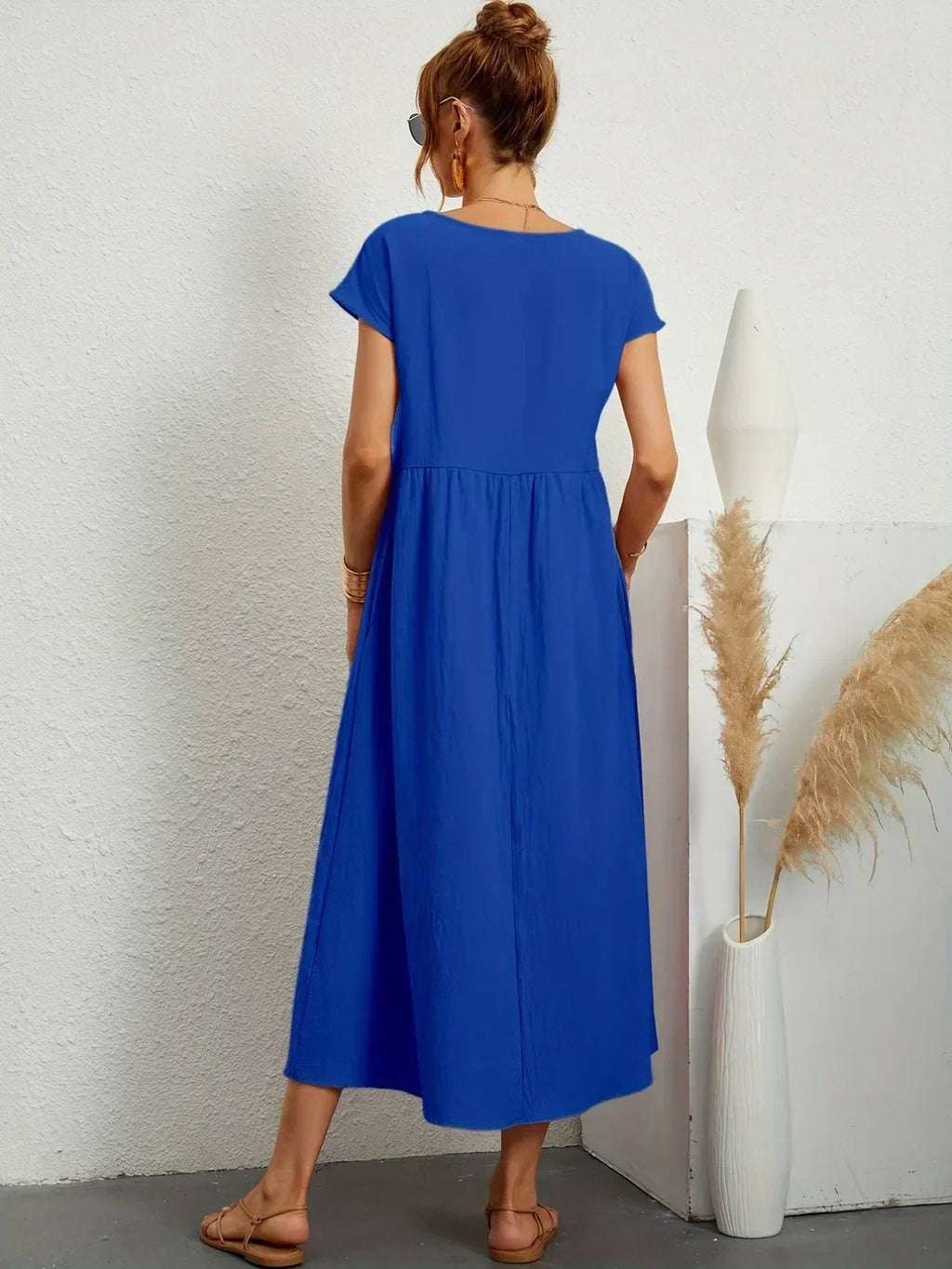 Nerys | Vestido midi blanco transpirable