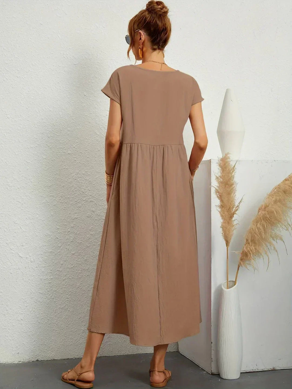 Nerys | Vestido midi blanco transpirable