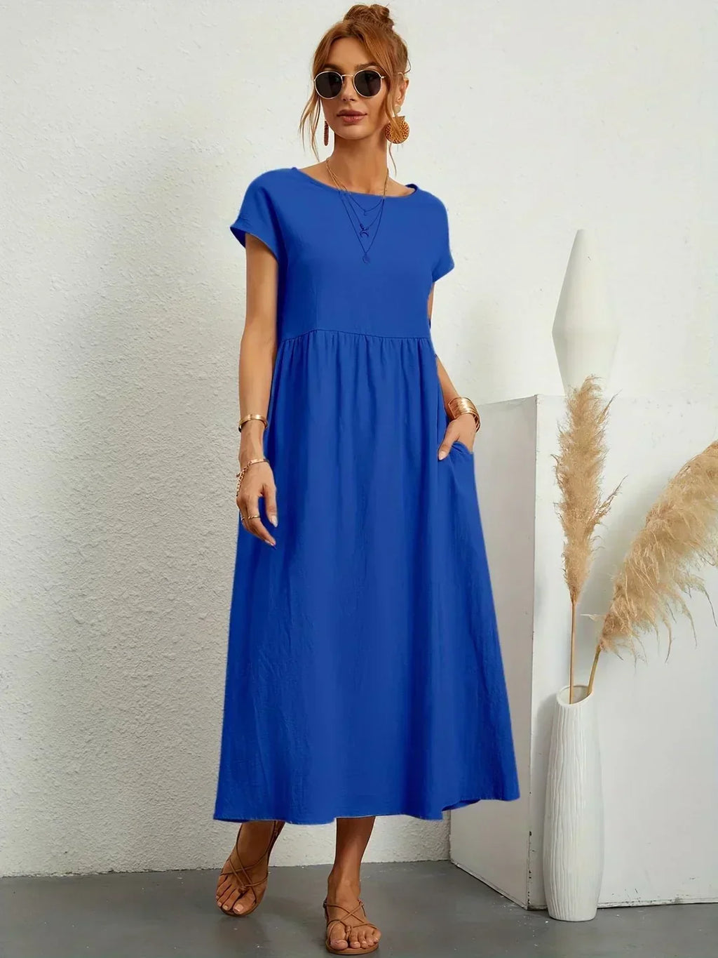 Nerys | Vestido midi blanco transpirable