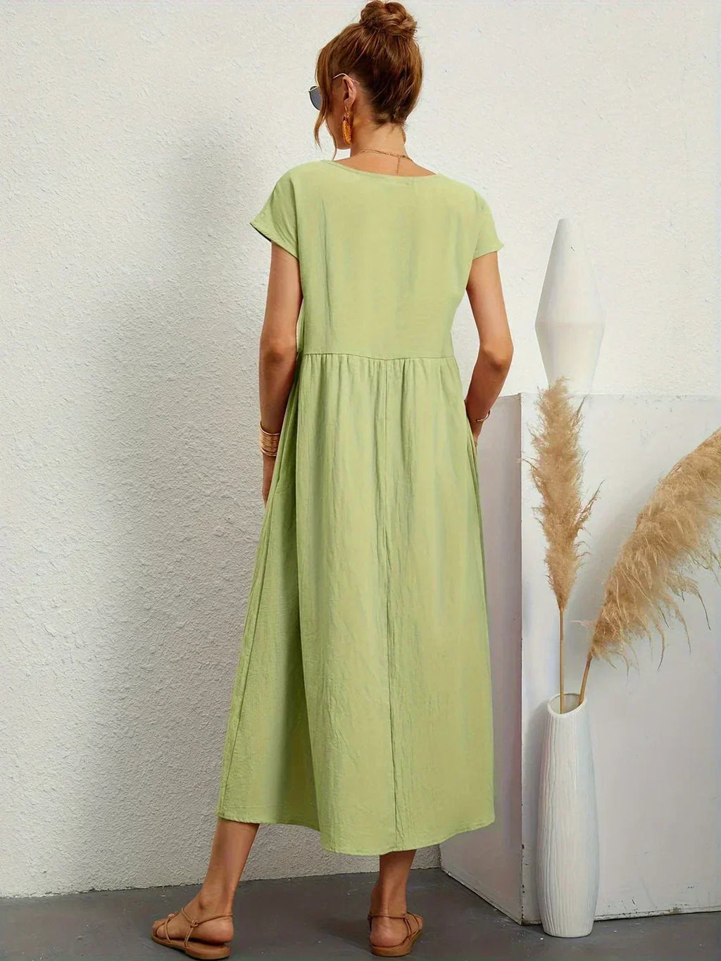 Nerys | Vestido midi blanco transpirable