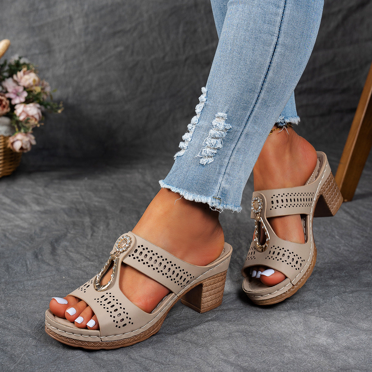 Linda | Sandalias Ortopédicas de Tacón Alto y Comodidad