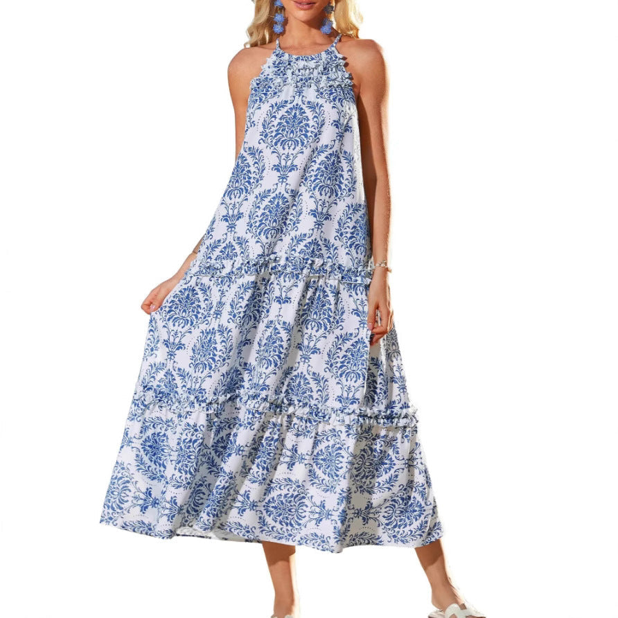 Juliette – Vestido Maxi Bohemio Chic de Cuello Halter por Capas