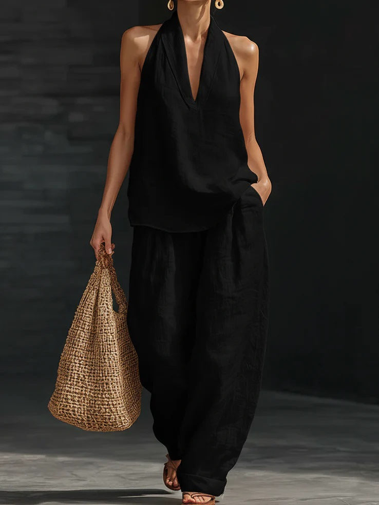 Zoe™ | Conjunto Sin Mangas con Pantalón Ancho