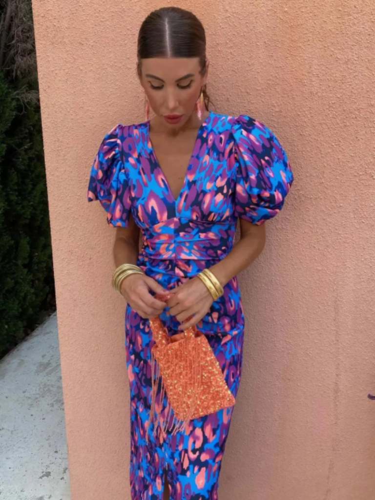 Amelia™ | Vestido Midi Plisado Vívido