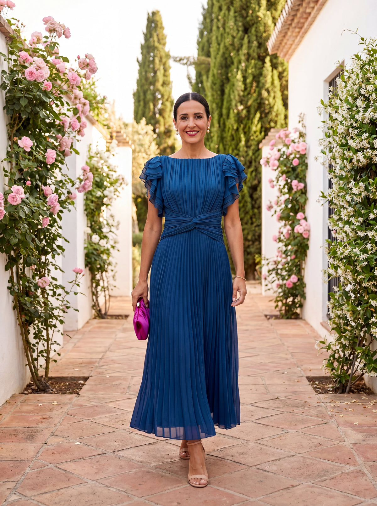 Hazel | Vestido midi con lazada delantera