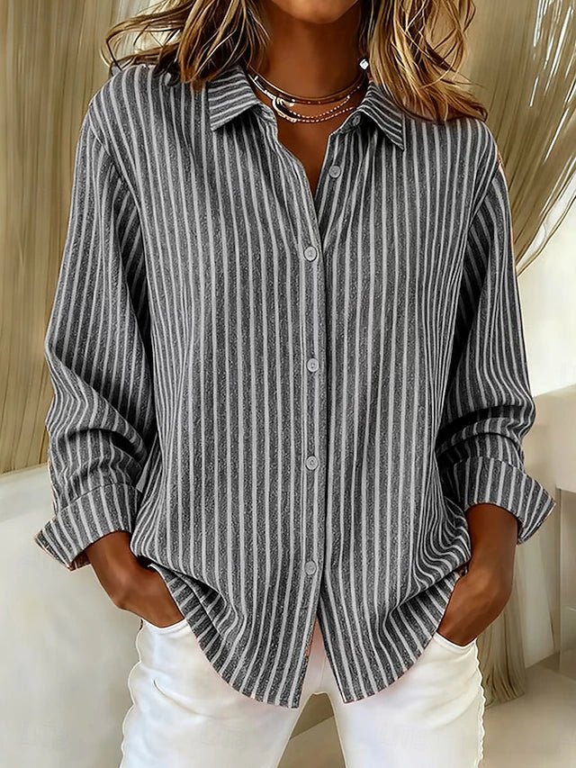 Jacqueline™ | Camisa Abotonada de Rayas