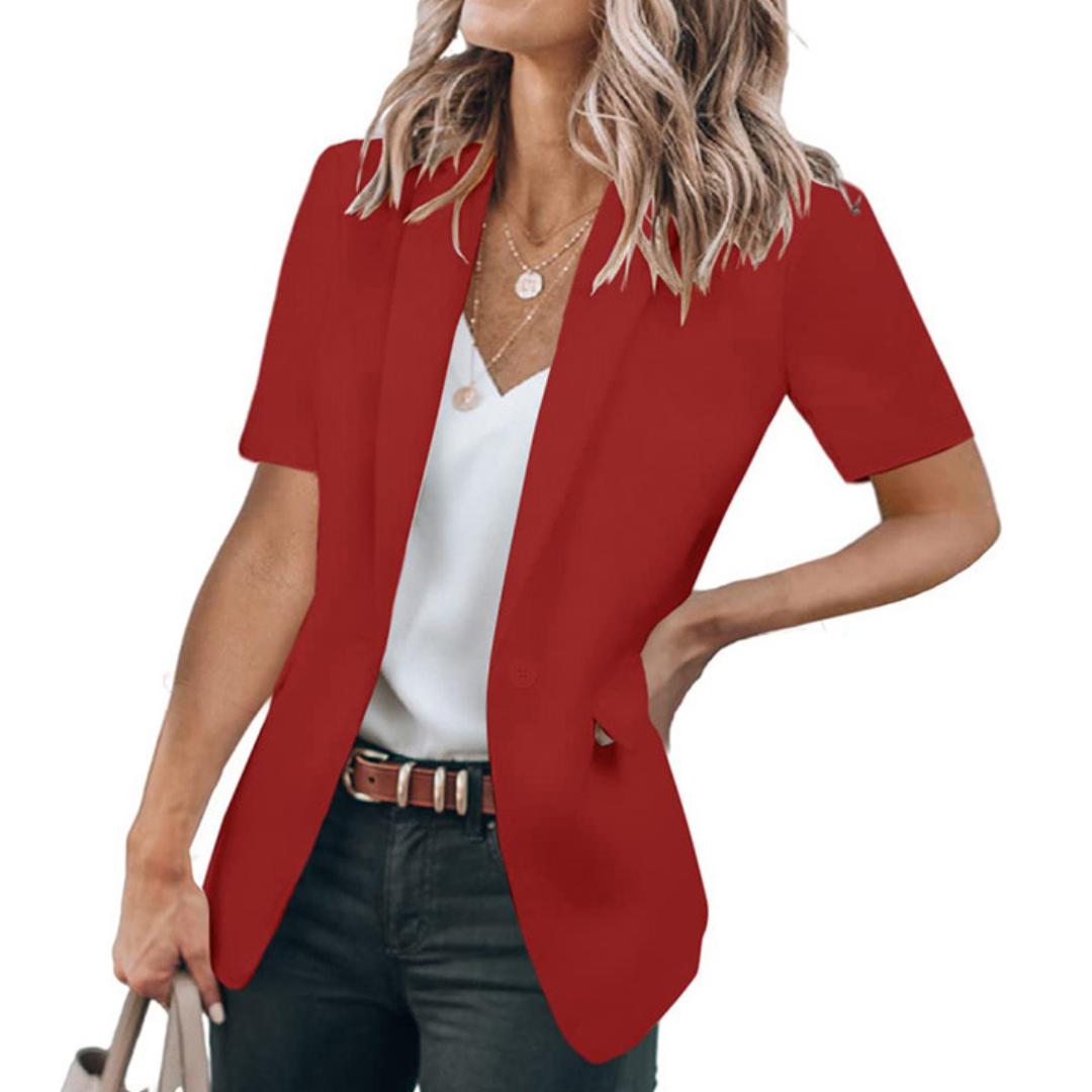 LISANNE™ – Blazer informal de manga corta con acabado cuidado