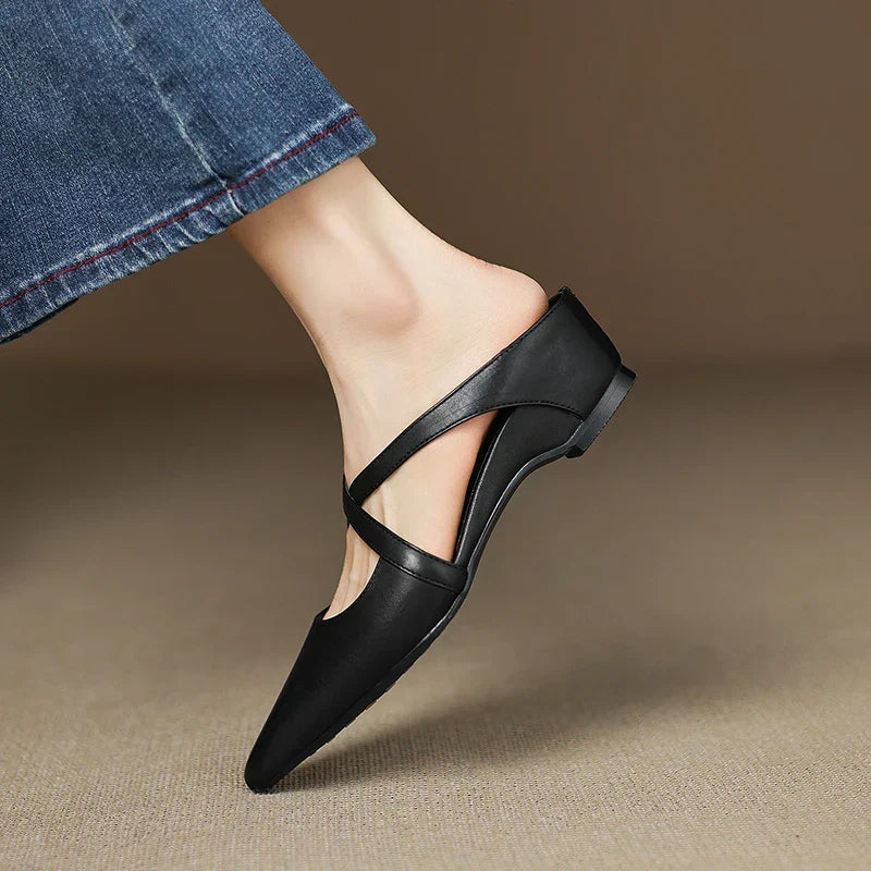 Mestelle Mules de Piel Genuina