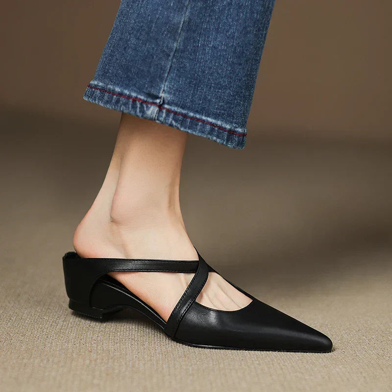 Mestelle Mules de Piel Genuina