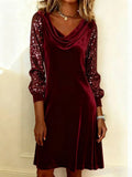 FROSINA™ | Vestido de terciopelo con mangas brillantes