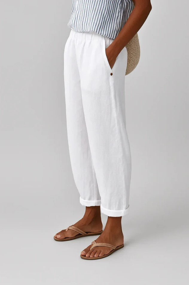 Larson - Pantalón de Lino y Algodón Ligero