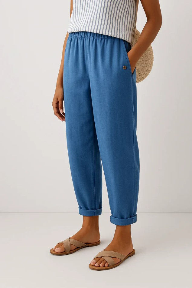 Larson - Pantalón de Lino y Algodón Ligero
