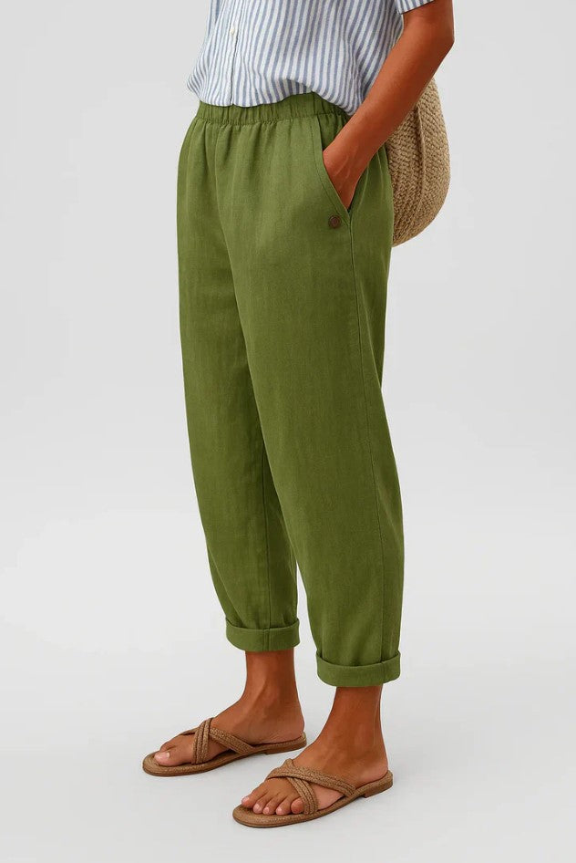 Larson - Pantalón de Lino y Algodón Ligero