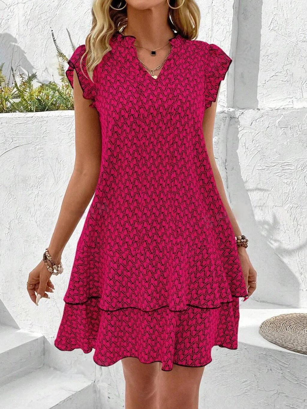 Hattie | Vestido Fluido Escalonado con Volantes