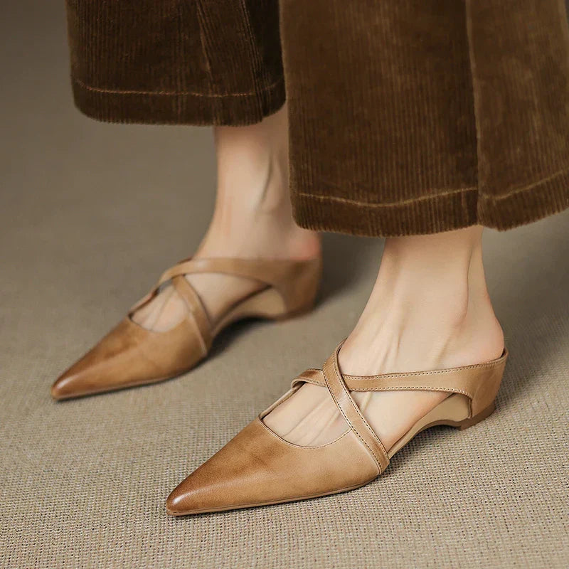 Mestelle Mules de Piel Genuina
