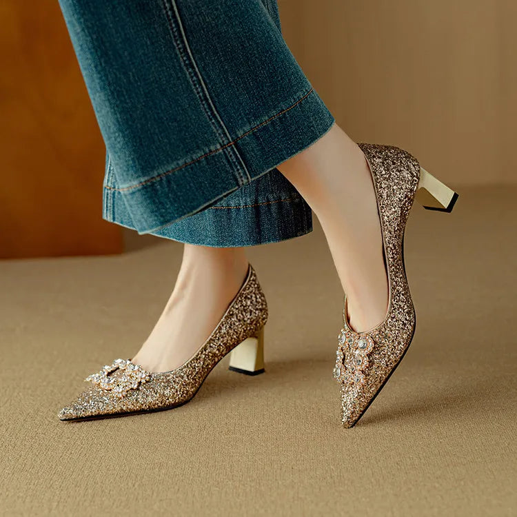 Zapatos de Salón con Purpurina Gloria