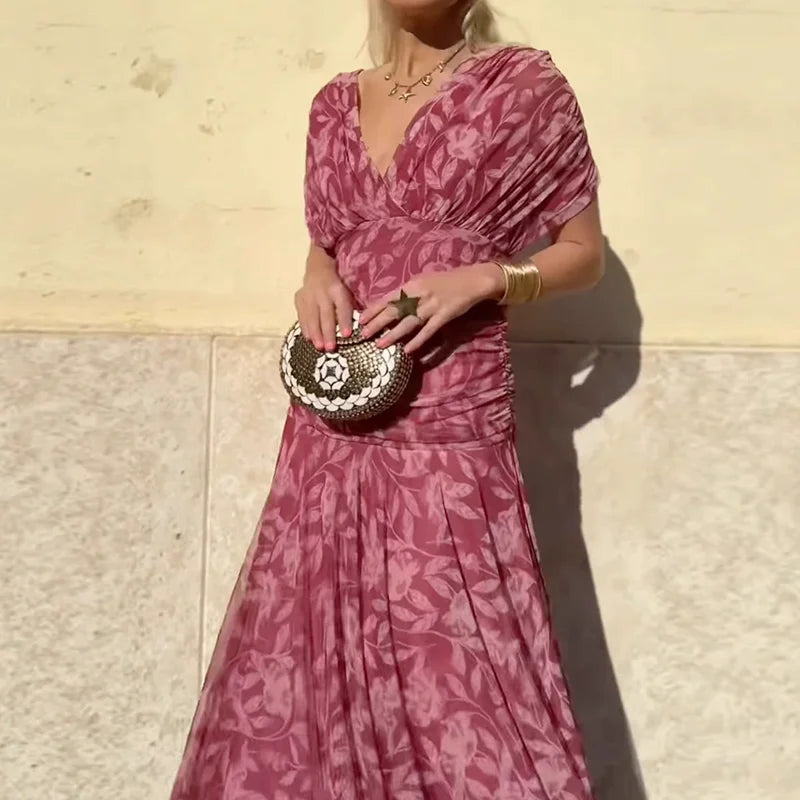 Hayden™ Vestido largo floral con escote en V