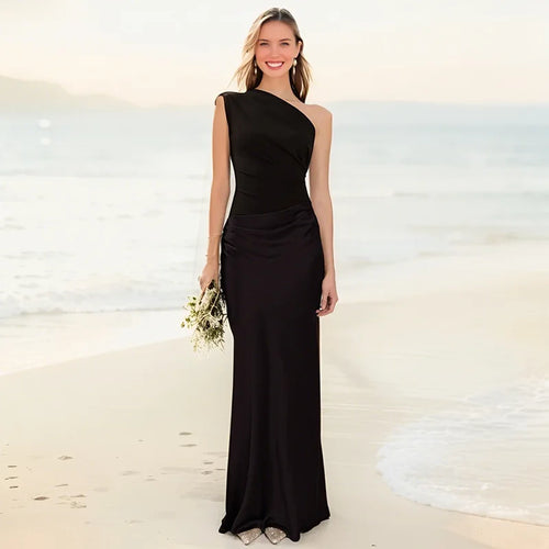 Anneliese | Vestido Maxi de Columna con un Hombro
