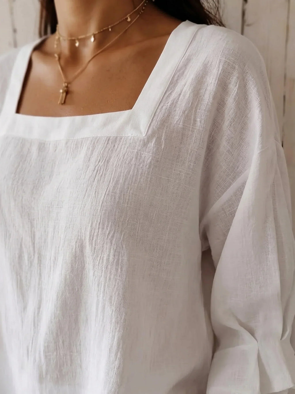 Sabrina - Blusa relajada con escote cuadrado