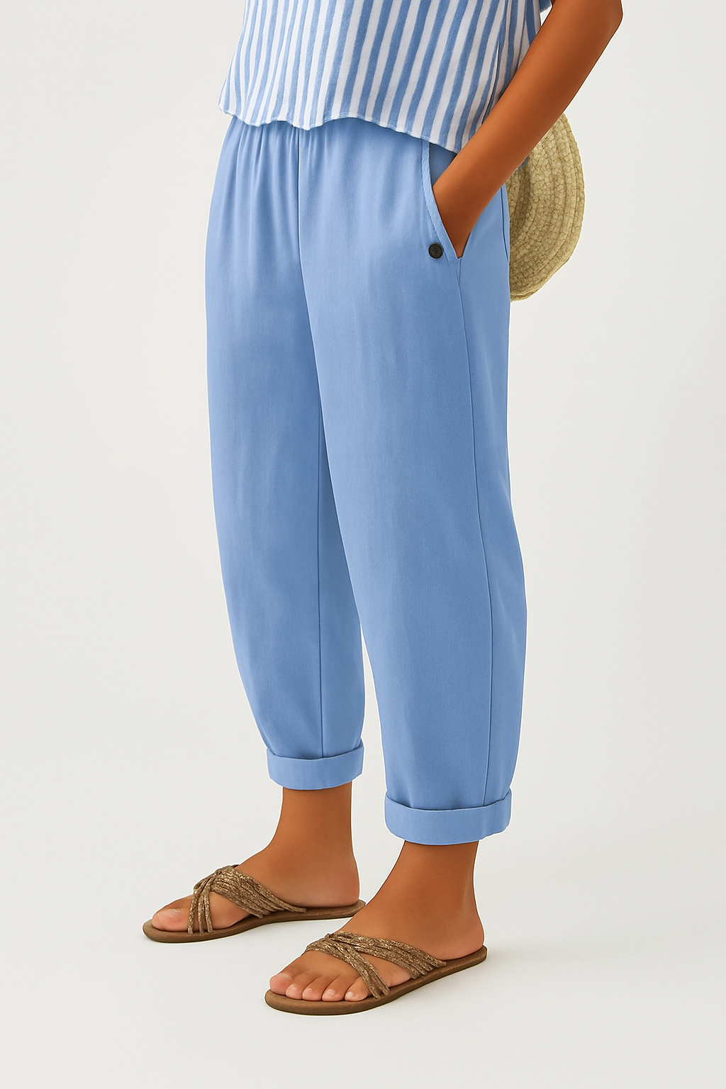 Larson - Pantalón de Lino y Algodón Ligero