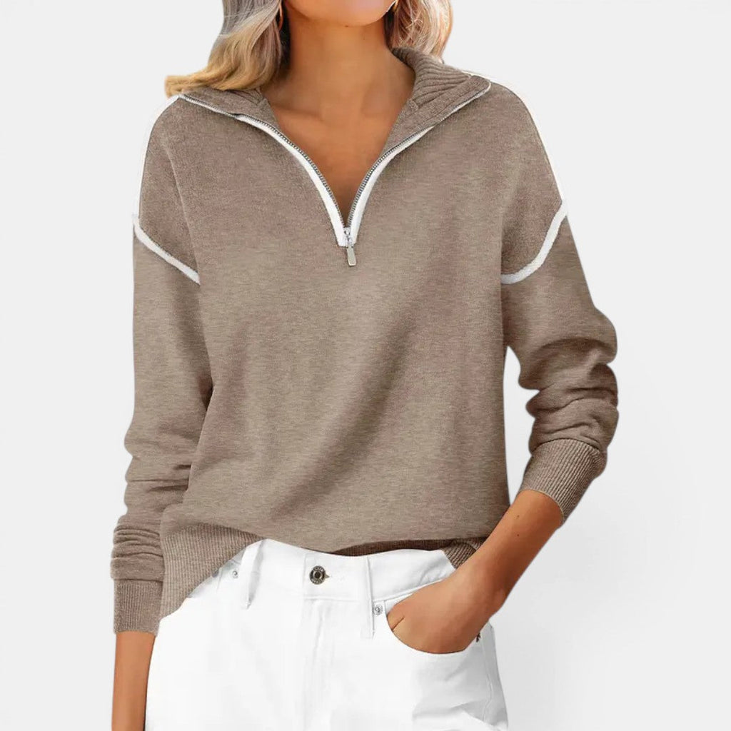 ZIBBY™ – Jersey con Cremallera Corta y Bloques de Color