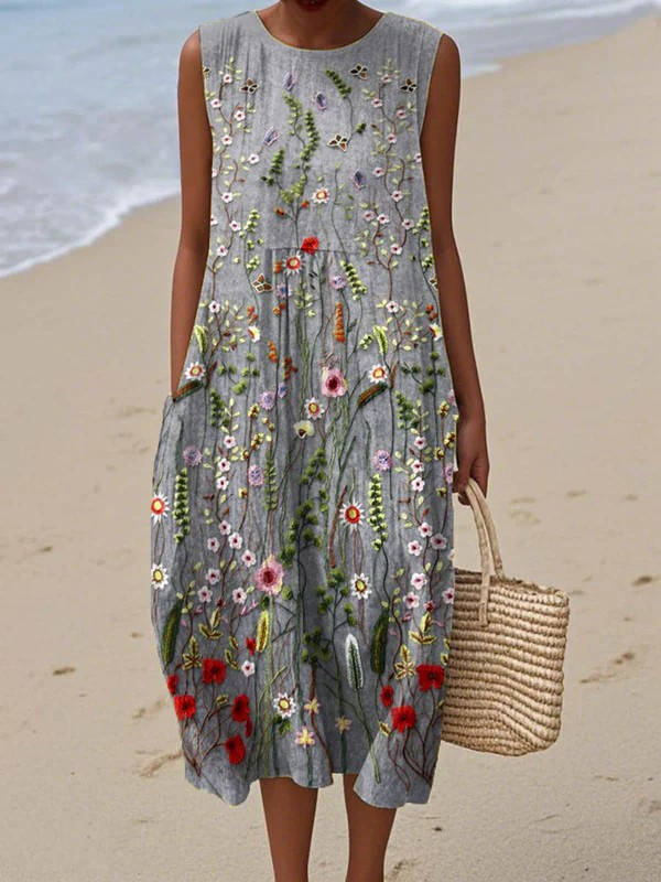 Belle | Vestido Midi de Flores Silvestres