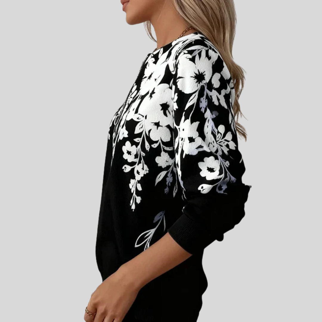 Marjolijn | Top con Estampado Floral y Cremallera