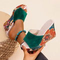 Nova Rossi, sandalias de cuña de terciopelo estilo boho