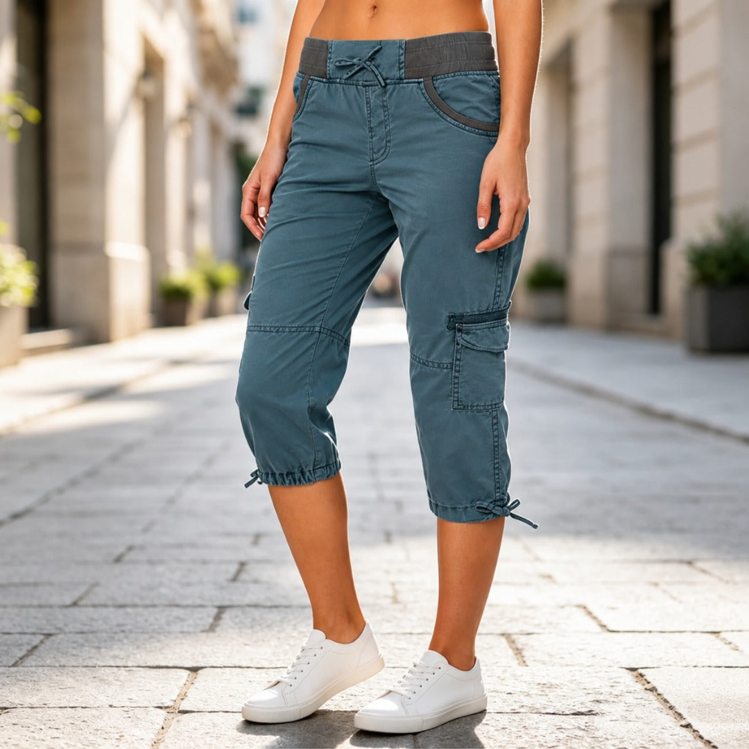 Harper | Pantalones capri cargo de talle alto