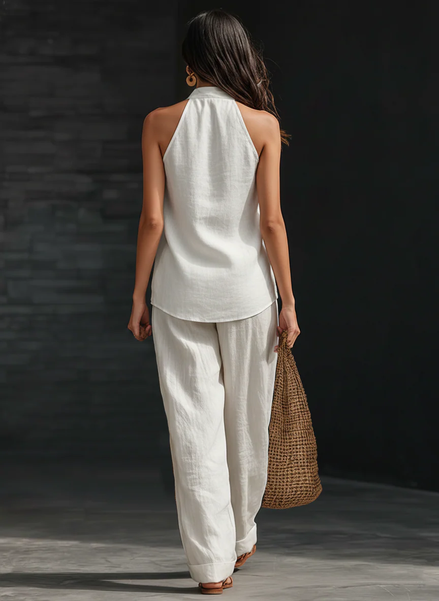 Zoe™ | Conjunto Sin Mangas con Pantalón Ancho