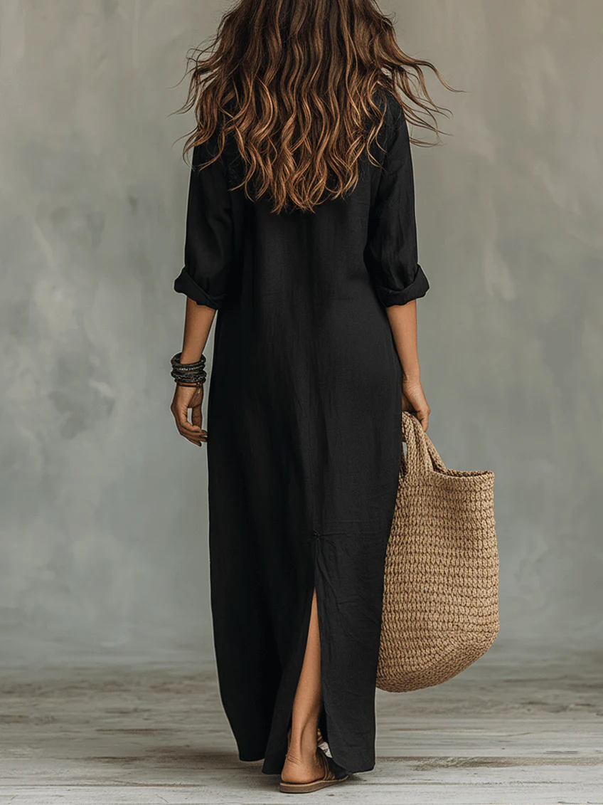 WILLOW | Vestido Largo sin Esfuerzo, Silueta Favorecedora, Versátil para el Día a Día