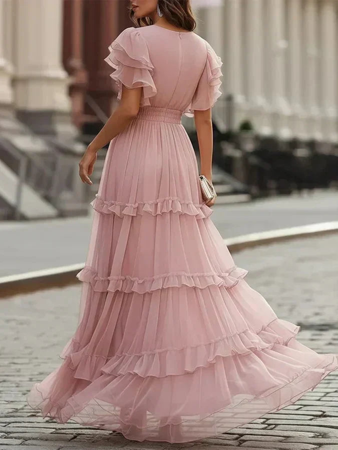 Zoe | Vestido Maxi Elegante de Boda en Rosa Claro
