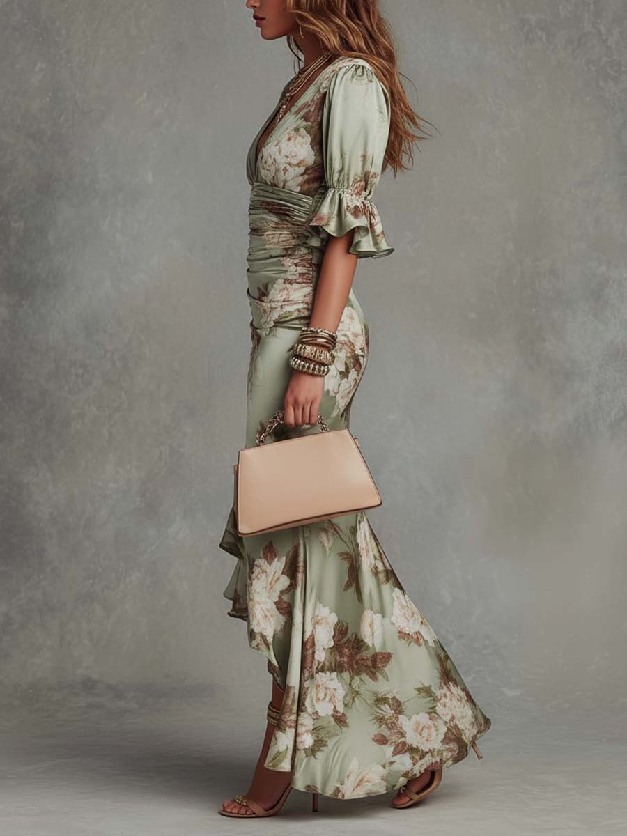 Celeste | Vestido Maxi con Estampado Floral