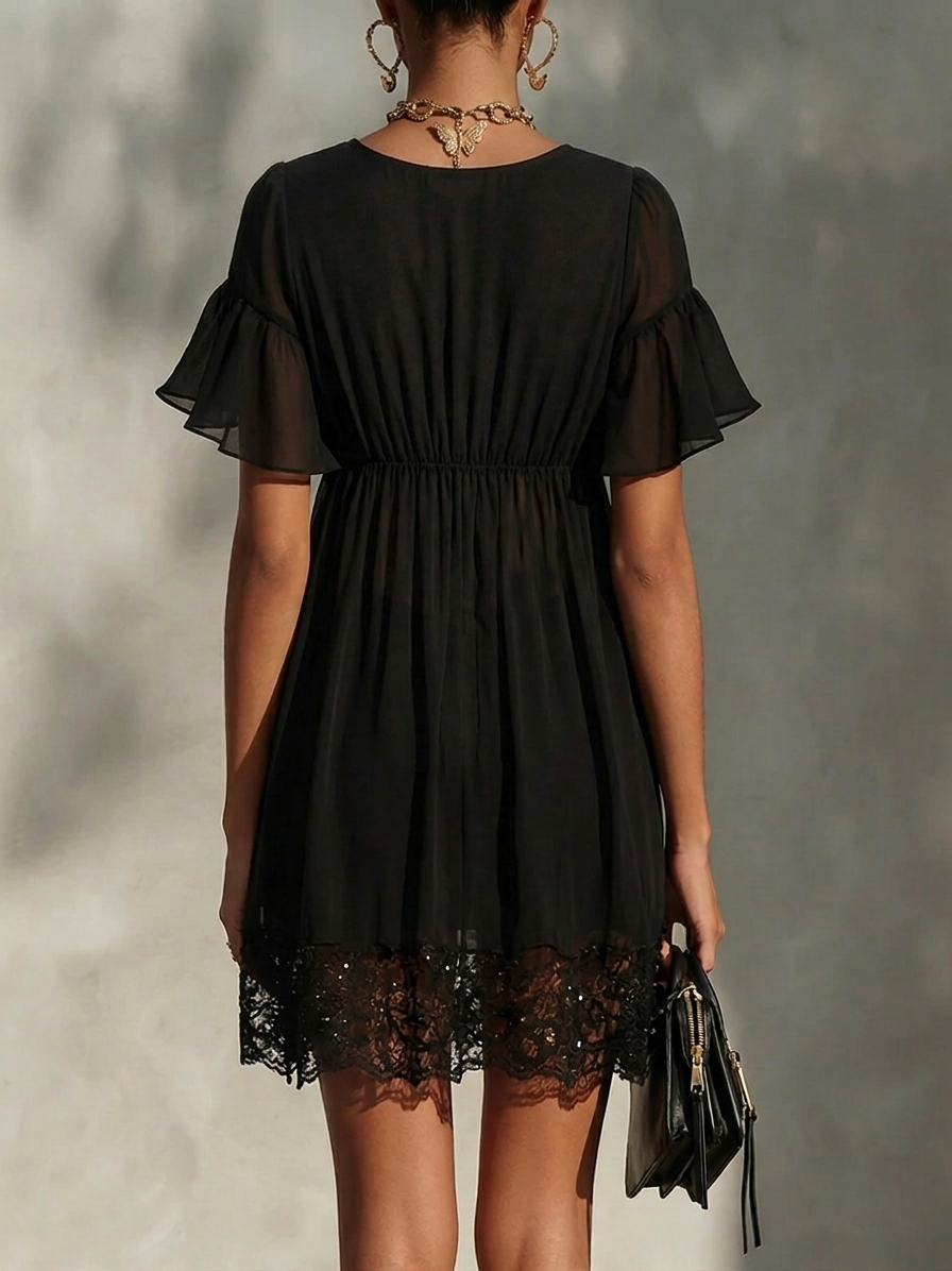 Sanya™ | Vestido Mini de Encaje con Cremallera Frontal