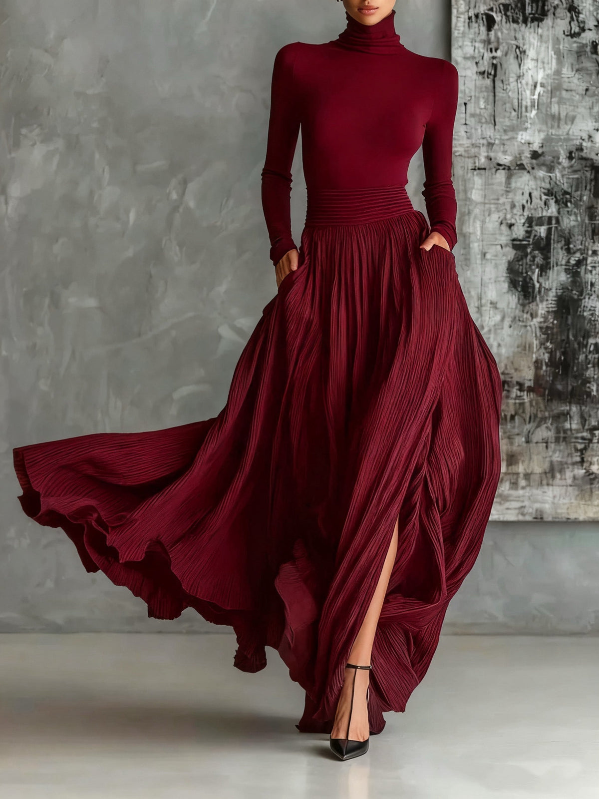 Avelina™ | Vestido largo elegante plisado