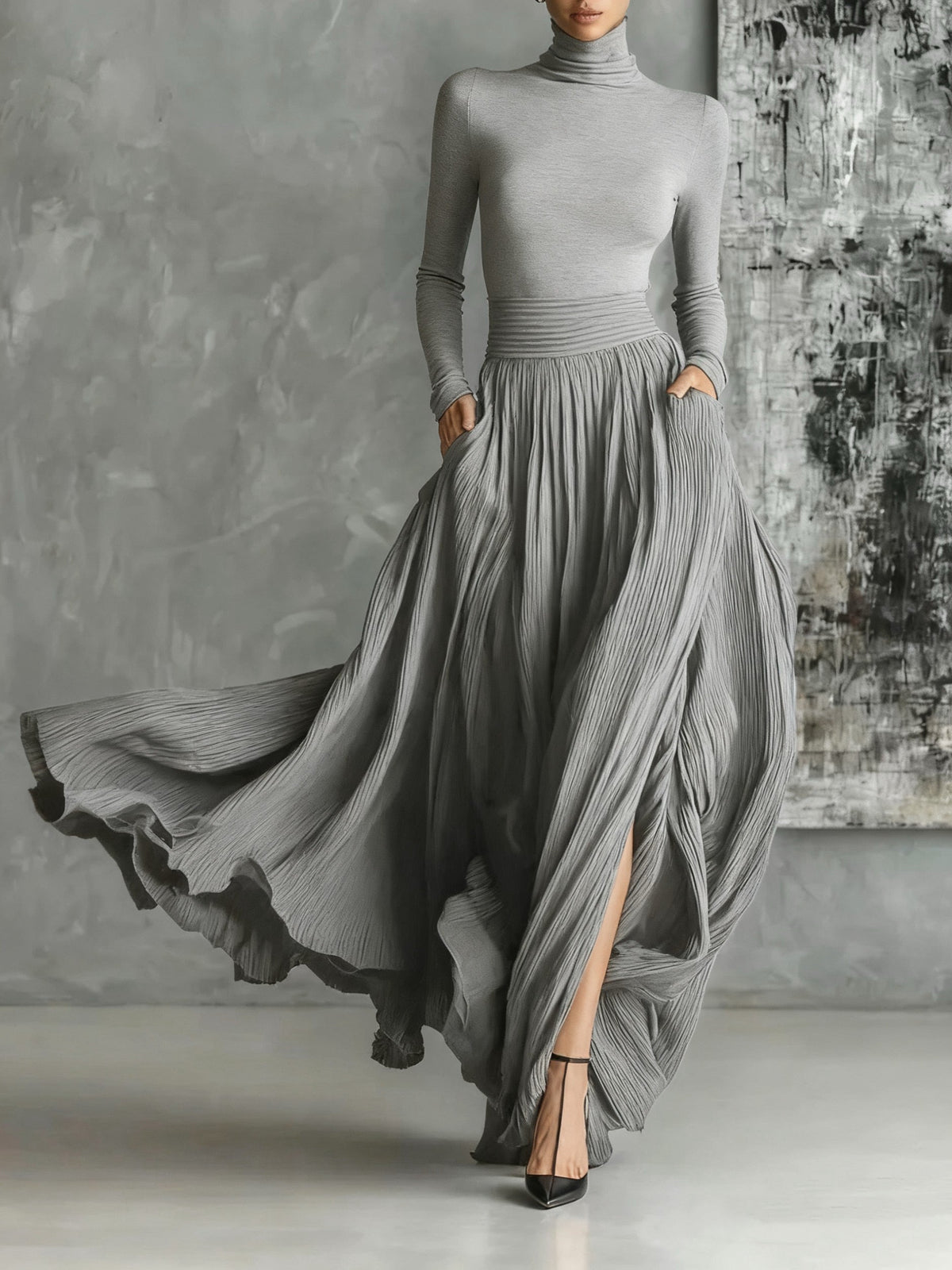 Avelina™ | Vestido largo elegante plisado