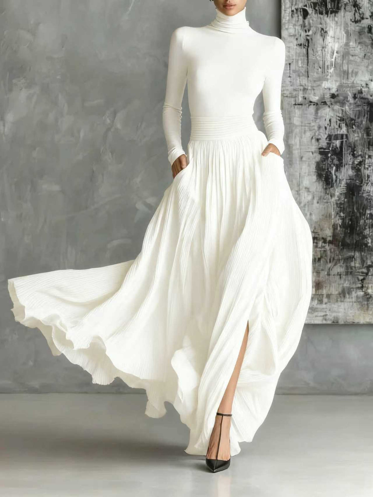 Avelina™ | Vestido largo elegante plisado