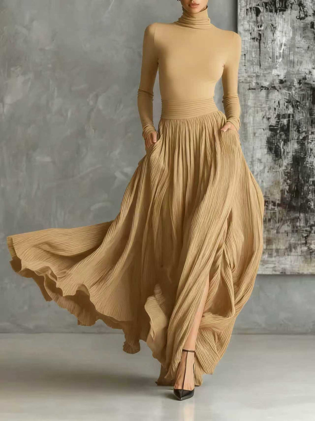 Avelina™ | Vestido largo elegante plisado