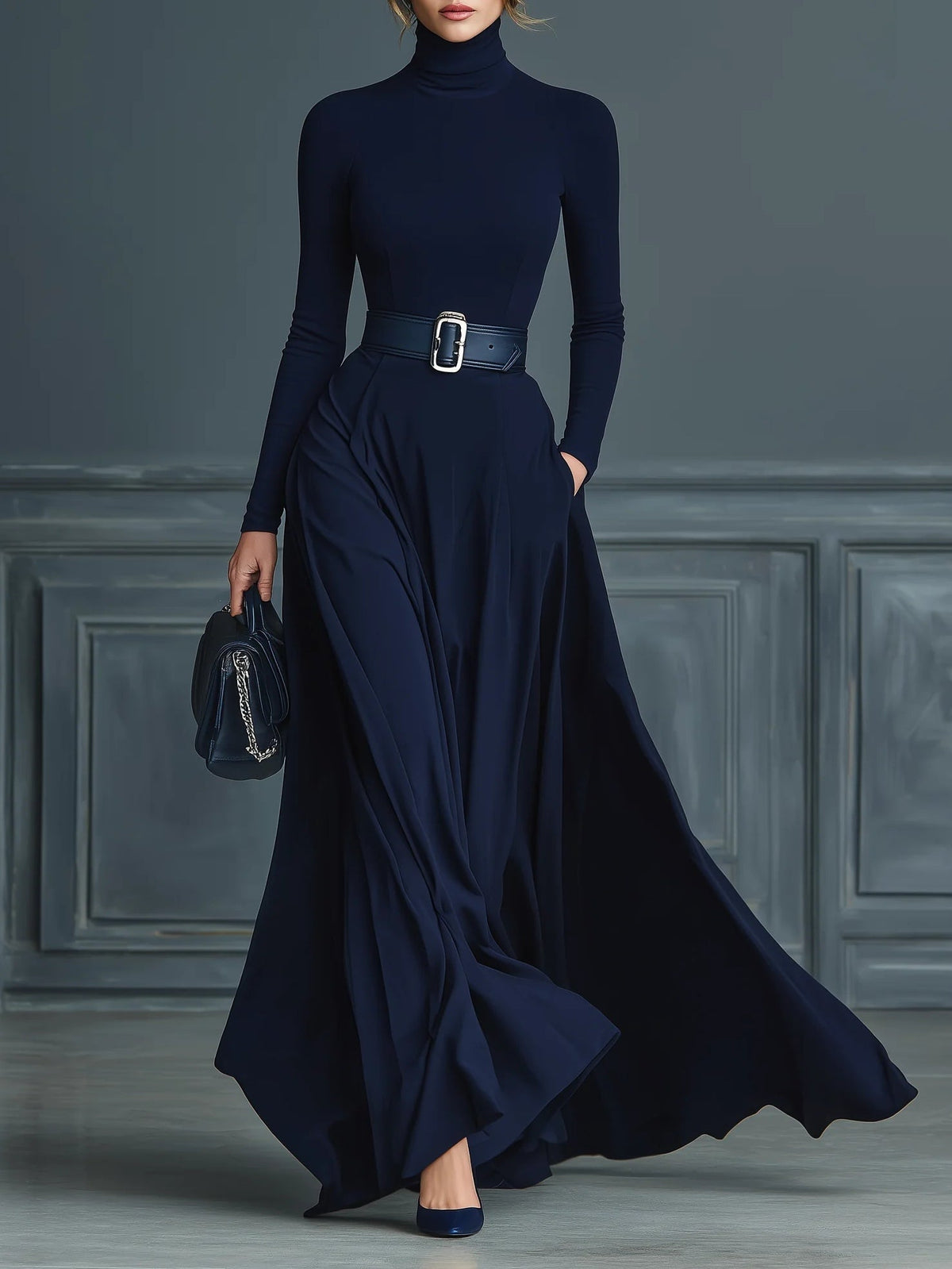 Serena™ | Vestido Largo de Punto Elegante